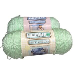 (2) BERNAT Baby Coordinates ICED MINT Green pompadour Yarn Retired New 862 Yards